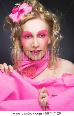 Woman in pink.