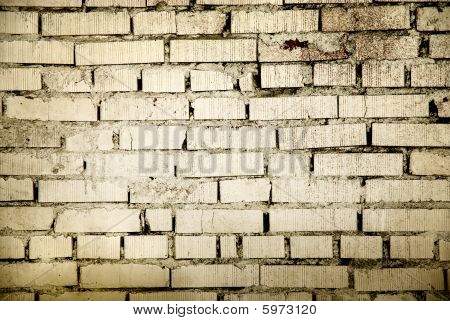 Dirty valkoinen tiiliseinä