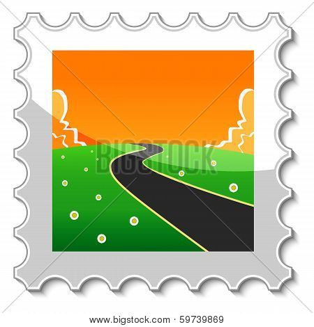 Road into the unknown stamp