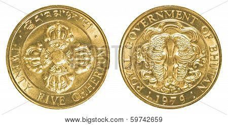 Twenty Five Bhutanese Chhertum Coin