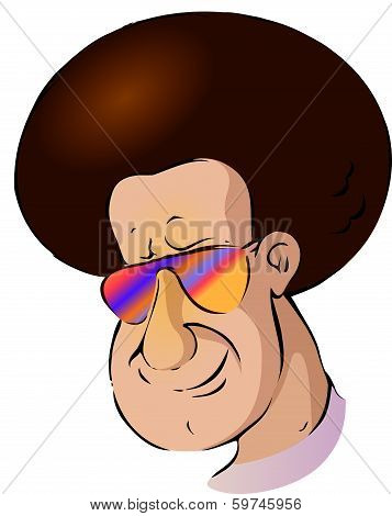 Disco man, afro, face