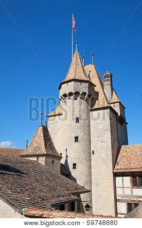 Famous castle Chateau d'Aigle in canton Vaud, Switzerland
