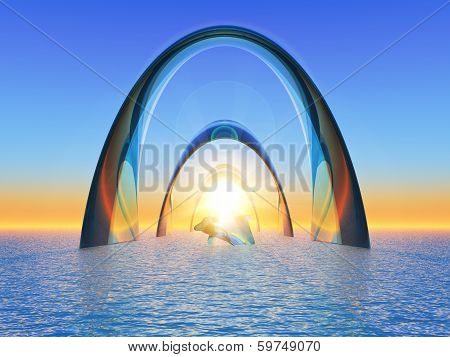 Sea Gate with Dolphin