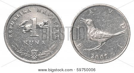 One Croatian Kuna Coin