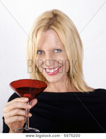 Red Martini Glass Holiday Cheer