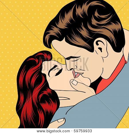 Pop Art Kissing Couple