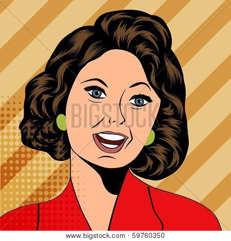 Pop Art Illustration Of A Laughing Woman