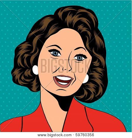 Pop Art Illustration Of A Laughing Woman
