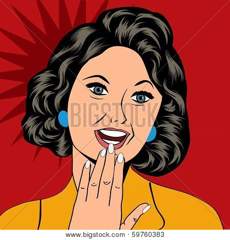 Pop Art Illustration Of A Laughing Woman