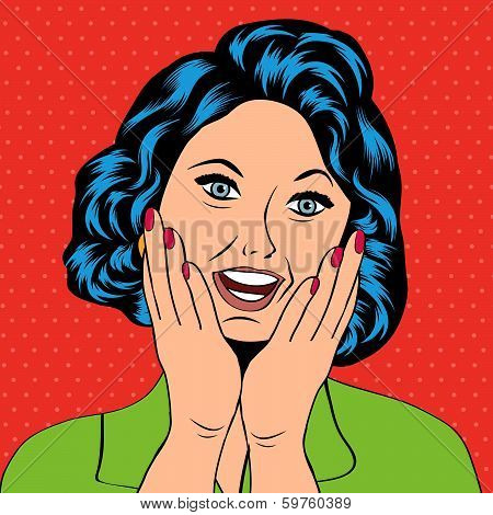 Pop Art Illustration Of A Laughing Woman