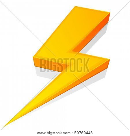 detailed illustration of a glossy lightning bolt, eps10 vector