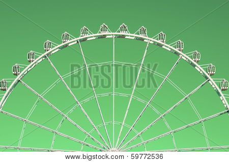 noria booths with blue sky in Zaragoza, Aragon, Spain