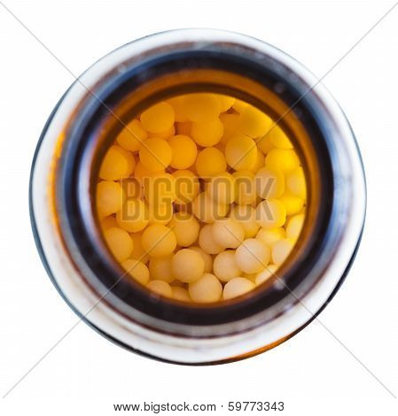 Homeopathy Sugar Balls In Glass Brown Jar