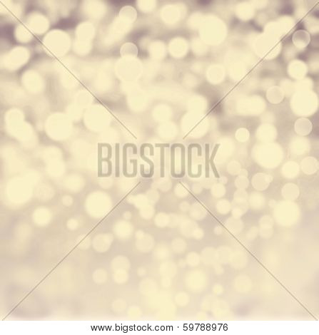 Abstract Bokeh Lights Vintage Background With Defocused Golden Lights. De Focussed Background With S