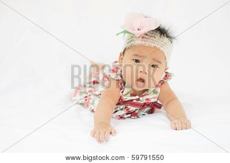 Cute Baby Confusing Girl With Rose Headband
