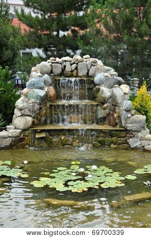 Landscaping - Pond With Rock Slide And Waterfall