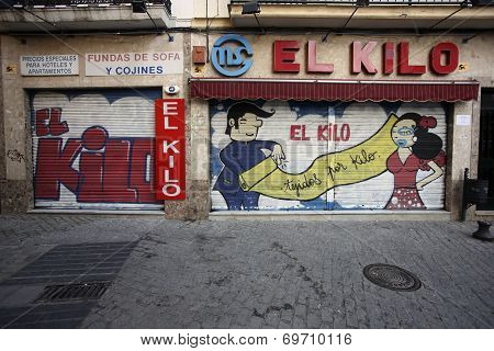 Street Scene in Seville, Spain