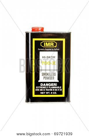 Hayward, CA - August 7, 2014: 8Oz can of IMR HI-SKOR 700-X smokeless powder