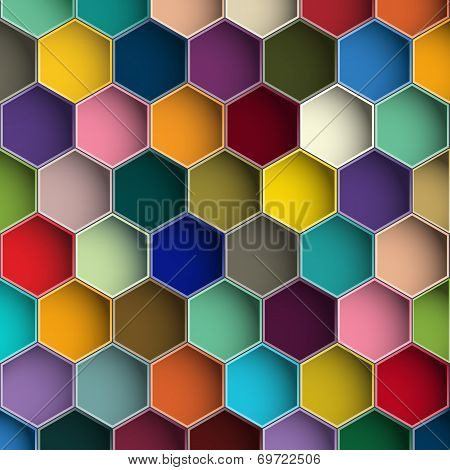 Background With Colorful Hexagons