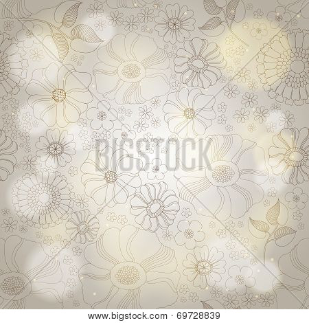 Floral Background With Lights