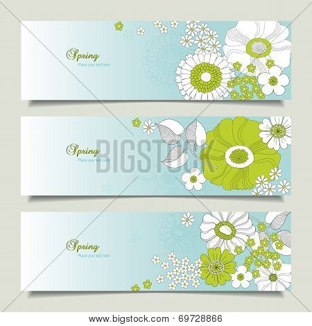 Horizontal Banners With Flowers