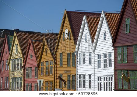 Bryggen, landmark of Bergen in Norway