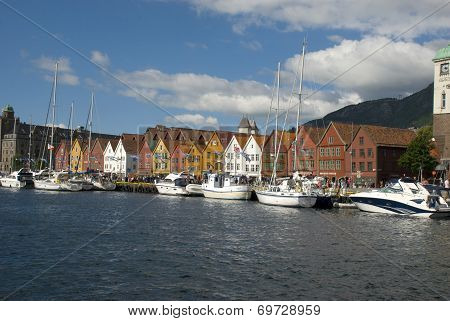 Bryggen, landmark of Bergen in Norway