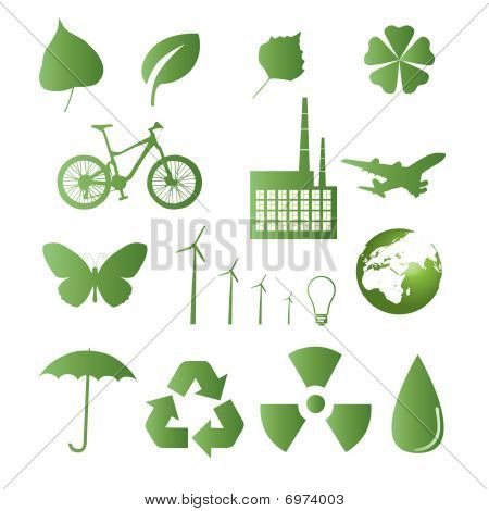 Ecología y naturaleza de los iconos vector ilustración en blanco