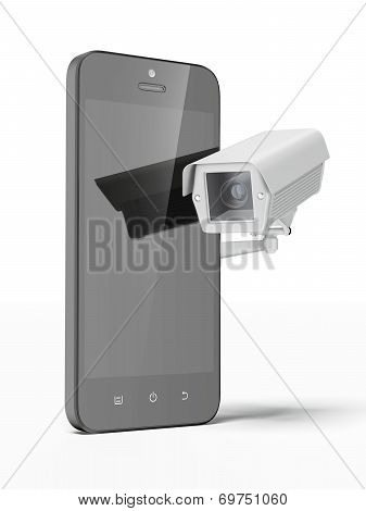 Security camera and smartphone