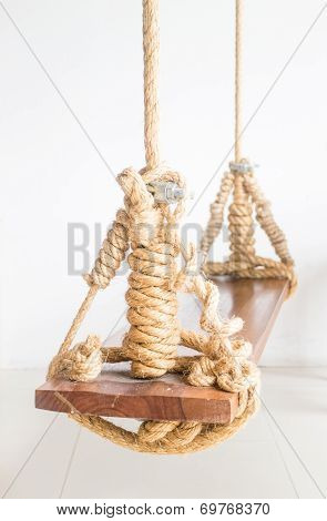 Vintage Hanging Swing Seat On White Background