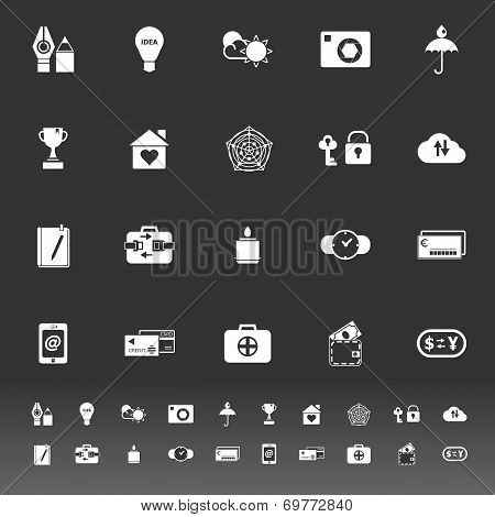 Insurance Sign Icons On Gray Background