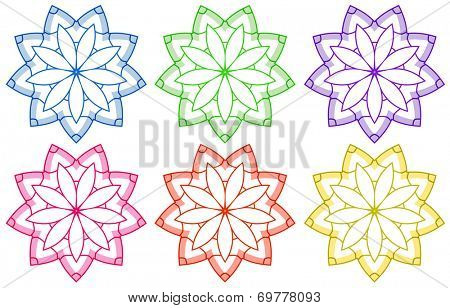 Illustration of the floral patterns on a white background
