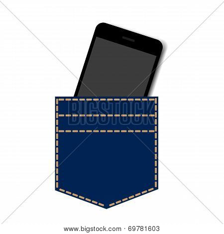 Pocket smartphone background vector
