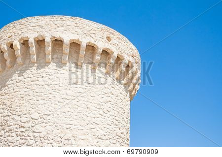 Tower Of Castle Of Badiali Island Of San Nicola