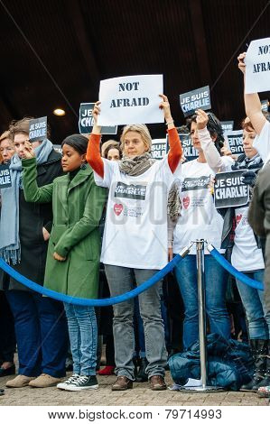Strasbourg Holds Silent Vigil For Those Killed In Paris Attack