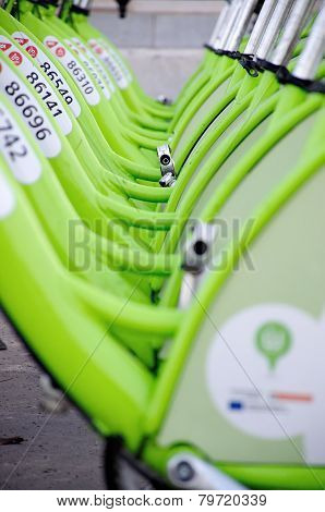 Budapest, Hungary - December 12 2014:new Budapest Bike Hire Called 