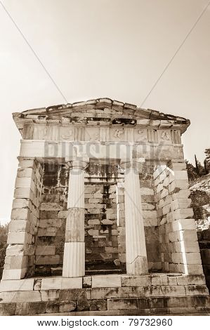 The Athenian Treasury At Delphi, Greece