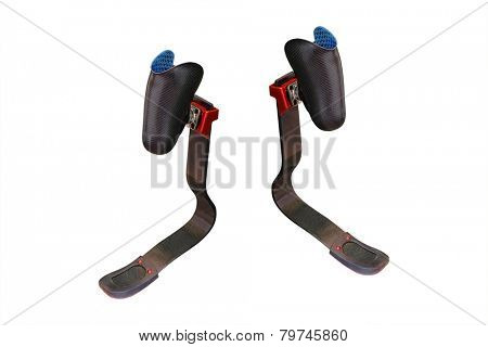 prosthetic leg on the white background 