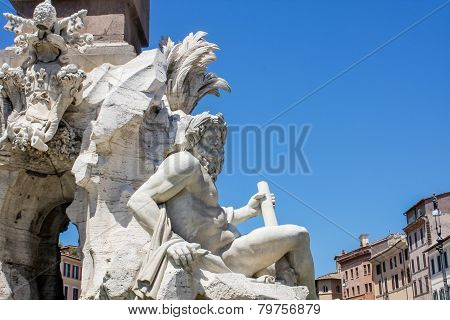 Fontana Dei Quattro Fiumi At Piazza Navona, Rome
