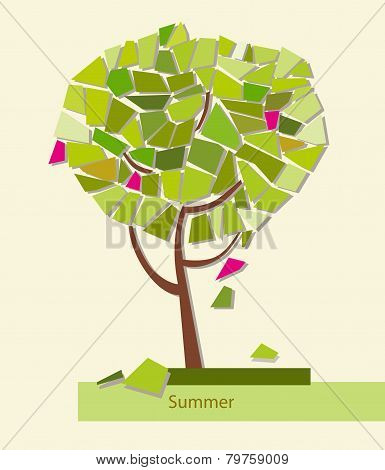 Abstract Colorful Tree Geometrical. Vector Illustration