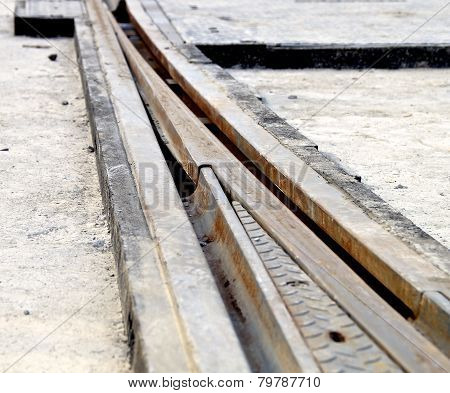 The construction site of new light rail rapid transportation system