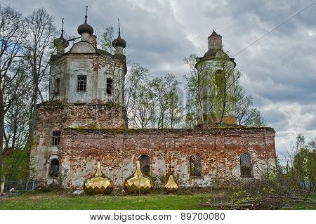 Old Ruined Church In Russia