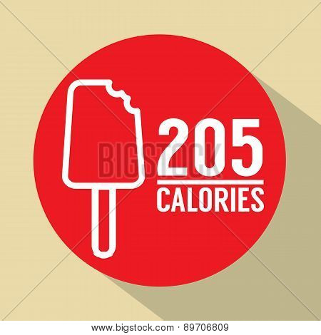 Ice Cream Stick 205 Calories Symbol.