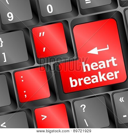 Heart Breaker Word On Keyboard Key, Love Concept Vector