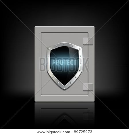 Metal Safe With A Shield