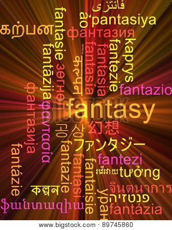 Background concept wordcloud multilanguage international many language illustration of fantasy glowing light