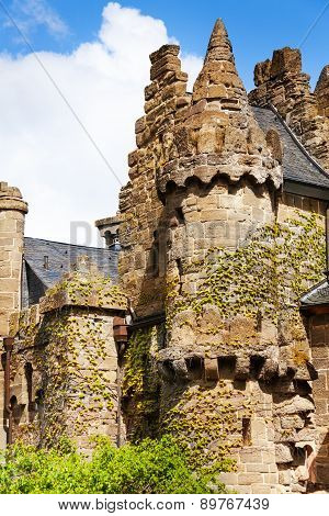 Old towers and walls of Lowenburg, Kassel Germany