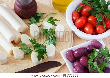 Heart Of Palm (palmito) With Cherry Tomato And Olives, Olive