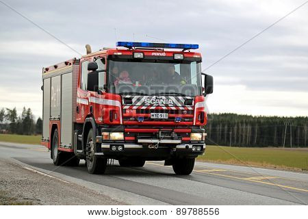 Scania Fire Truck On The Road