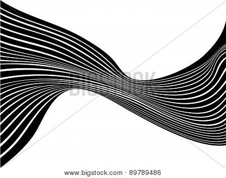 black and white mobious wave stripe optical design